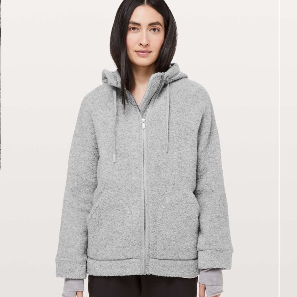 Lululemon Athletica | So Sherpa Hooded Jacket, Grey Color, Size 12 - EUC